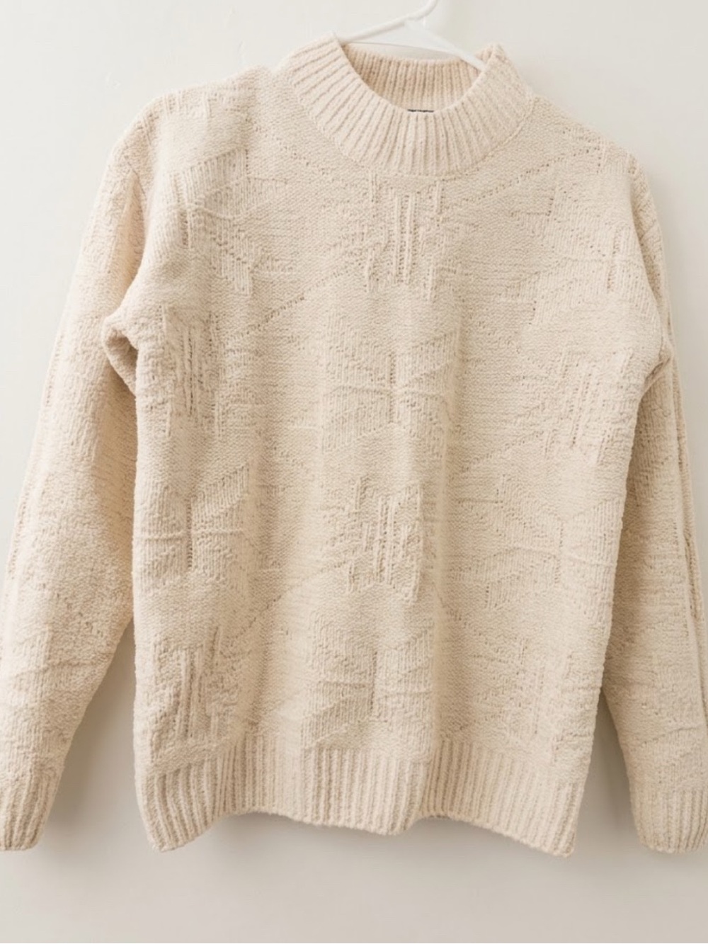 Weatherproof Cream Textured Mock Turtleneck Sweater